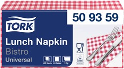 Serviette Lunch Tork Universal 509359 1 épaisseur pli 1/4 328x325mm rouge bistro 400 pièces 400 Vel