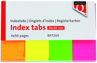 Indextabs Quantore 20x50mm neon 200 Stuk