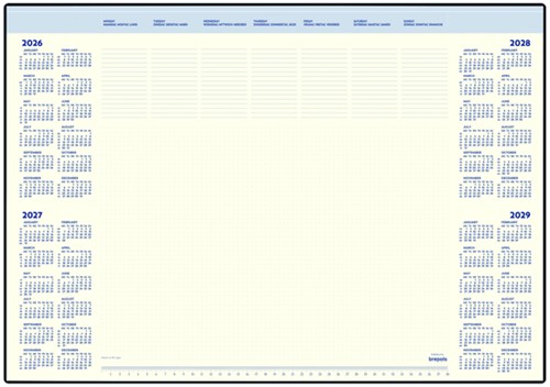 Bloc sous-main 2027 Brepols Desk Mate 7 jours/1 page 412x590x8mm avec support 35fls 1 Stuk