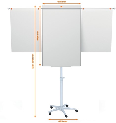 Chevalet de conférence Nobo Mobile acier bras coulissants 1 Stuk-3