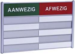 Aan afwezigheidsbord voor 5 namen 1 Stuk