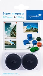 Aimant Legamaster 35mm super 2500g noir 2 pièces 2 Stuk