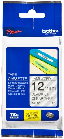 Ruban de lettrage Brother P-Touch TZE-131 standard 12mm noir sur transparent 1 Stuk