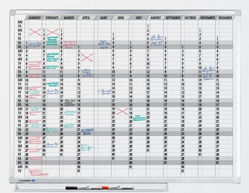 Tableau planning Legamaster Professional annuel horizontal 90x120cm 1 Stuk-2