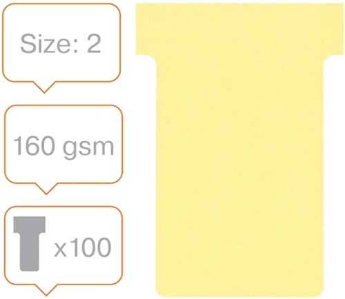 Fiche-T planning Nobo n°2 48mm jaune 100 pièces 100 Stuk-5