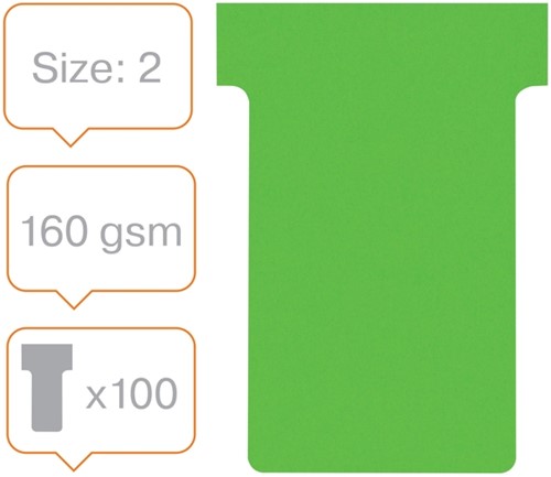 Fiche-T planning Nobo n°2 48mm vert 100 pièces 100 Stuk-5
