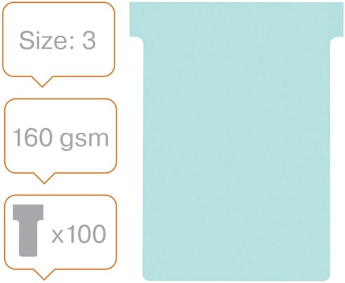 Fiche-T planning Nobo n°3 80mm bleu 100 pièces 100 Stuk-2