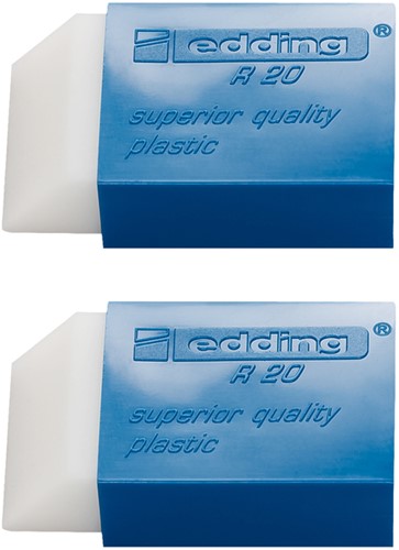 Gum edding R20 met kunststof blauwen houder 2st 2 Stuk-2