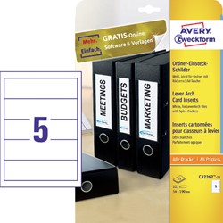 Etiquette dorsale Avery Large 54x190mm blanc 25 feuilles 25 Vel
