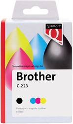 Cartouche d'encre Quantore alternative pour Brother LC-223 noir + 3 couleurs 4 Stuk