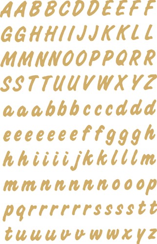 Etiket HERMA 4152 8mm letters A-Z goud op transp 2 Vel