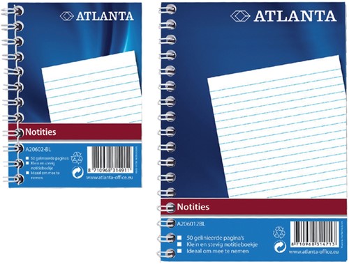 Carnet de notes Djois Atlanta A7 ligné spirale latérale 100 pages 1 Stuk
