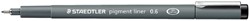 Fineliner Staedtler pigment 308 0.6mm zwart 1 Stuk
