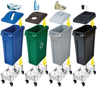 Collecteur Rubbermaid Slim Jim Vented avec conduits d'aération 87L gris 1 Stuk-2