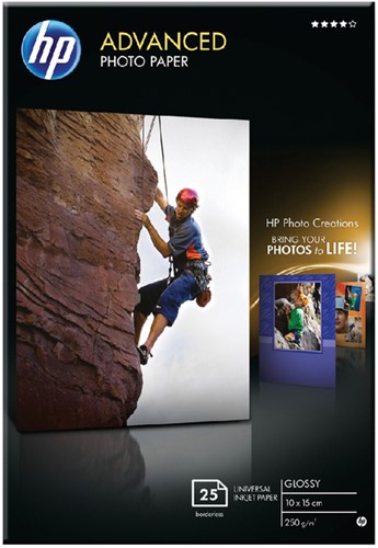 Fotopapier HP Q8691A 10cmx15cm 250gr glans 25 Vel