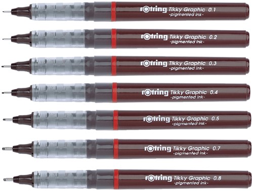 Fineliner rOtring Tikky Graphic 0,1mm 1 Stuk-2