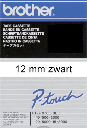 Ruban de lettrage Brother P-Touch TC-201 standard 12mm noir sur blanc 1 Stuk