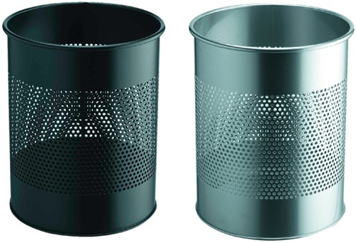 Corbeille à papier Durable 3310-23 15L 165mm perforations argent 1 Stuk-2