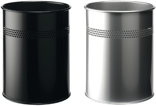 Corbeille à papier Durable 3300-23 15L 30mm perforations argent 1 Stuk-2