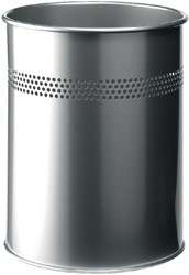 Corbeille à papier Durable 3300-23 15L 30mm perforations argent 1 Stuk