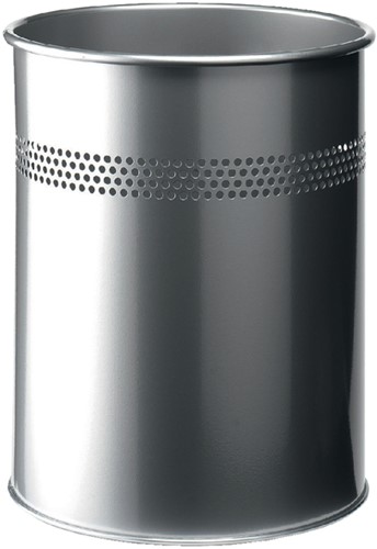 Corbeille à papier Durable 3300-23 15L 30mm perforations argent 1 Stuk