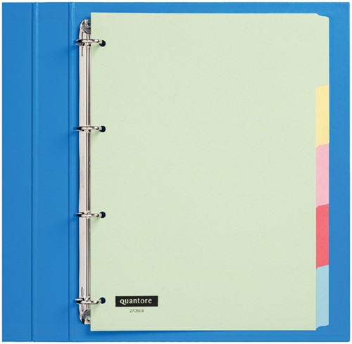 Intercalaire Quantore 4 perforations 5 onglets carton assorti 1 Set
