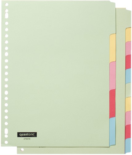 Intercalaire Quantore 23 perforations 10 onglets carton assorti 1 Set-2