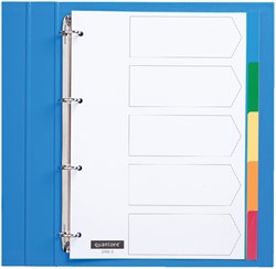 Intercalaire Quantore 4 perforations 5 onglets PP assorti 1 Set