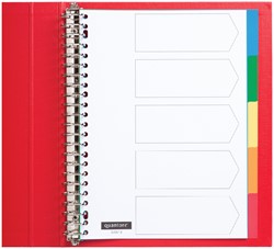 Intercalaire Quantore 23 perforations 5 onglets PP assorti 1 Set