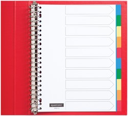 Intercalaire Quantore 23 perforations 10 onglets PP assorti 1 Set