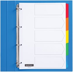 Intercalaire Quantore 4 perforations 5 onglets carton blanc 1 Set
