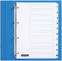 Intercalaire Quantore 4 perforations numéro 1-10 carton blanc 1 Set
