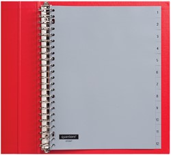 Tabblad Quantore 23rings pp 1-12 grijs 1 Set