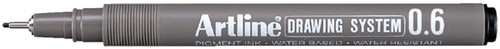 Fineliner Artline technisch 0.6mm zwart 1 Stuk