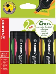 Surligneur STABILO Green BOSS 6070/4 assorti étui 4 pièces 4 Stuk