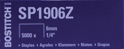 Nieten Bostitch SP1906Z STL 6mm rechte rug 5000st 5000 Stuk
