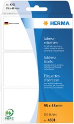 Etiquette d’adresse HERMA 4301 95x48mm 250 pièces zigzag 250 etiket