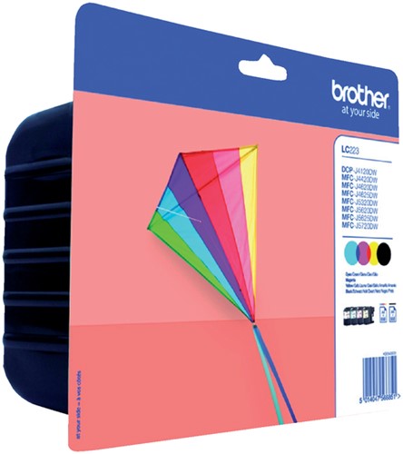 Cartouche d’encre Brother LC-223VALBP noir + 3 couleurs 4 Stuk