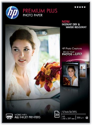 Inkjetpapier HP CR673A A4 300gr semi glans 20 Vel