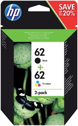 Cartouche d’encre HP 62 N9J71AE noir+couleur 2 Stuk