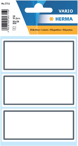 Etiket HERMA 5711 36x80mm schrift grijs kader 18st 6 Vel