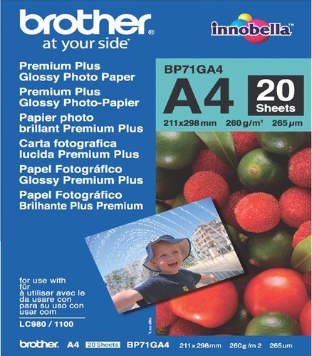 Fotopapier Brother BP-71 A4 260gr glans 20 Vel