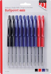 Stylo bille Quantore rétractable assorti 10 pièces 10 Stuk