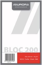 Bloc brouillon Aurora 135x210mm uni 200 feuilles 45g 1 Stuk