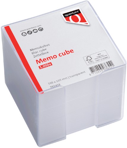 Cube mémos Quantore 10x10x9cm transparent 900 feuilles 1 Stuk-3