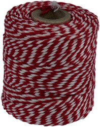 Ficelle Muller coton 50g 45m rouge/blanc 1 Stuk