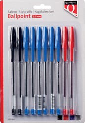Stylo bille Quantore Stick assorti blister 10 pièces 10 Stuk