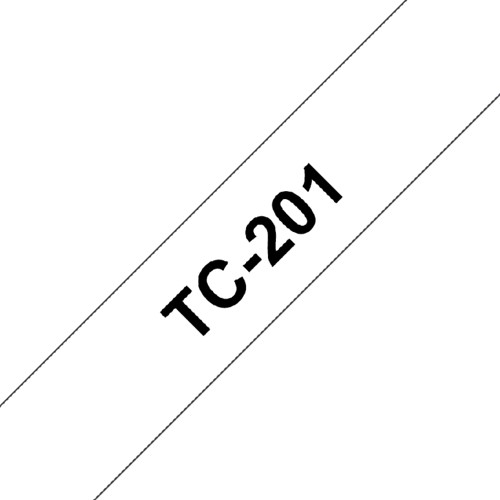 Ruban de lettrage Brother P-Touch TC-201 standard 12mm noir sur blanc 1 Stuk-2