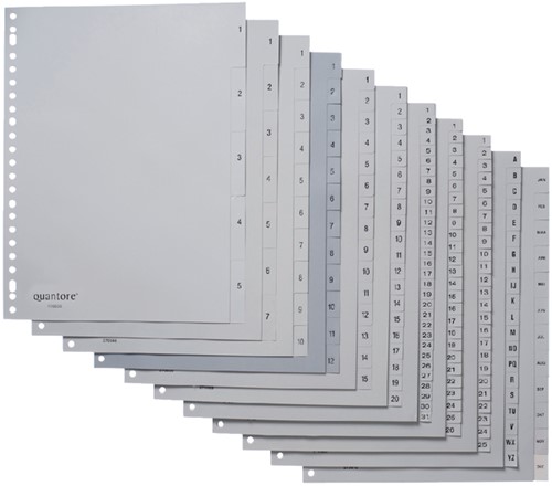 Tabblad Quantore 23rings pp 1-10 grijs 1 Set-2