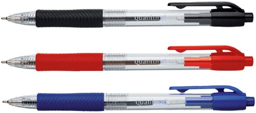 Balpen Quantore rubberen grip drukknop zwart 1 Stuk-3